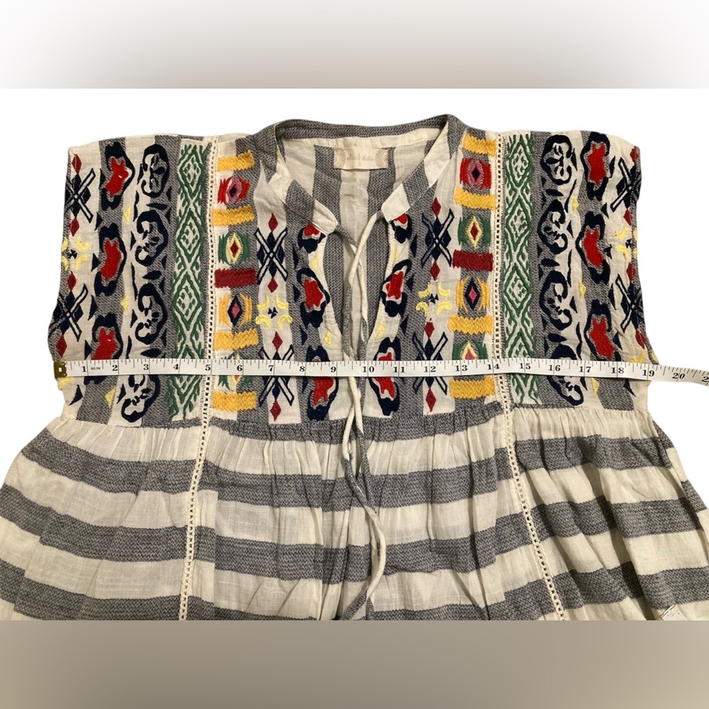 Altar’d State 100% Cotton Colorful Embroidered Striped Top. Size Small. - Picture 6 of 12